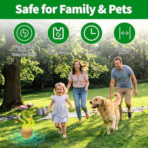 Deer & Rabbit Repellent Balls, 10 Packs, Natural Plant-Based Formula with Peppermint & Garlic Oils, Long-Lasting Outdoor Animal Deterrent for Yard in Saudi Arabia