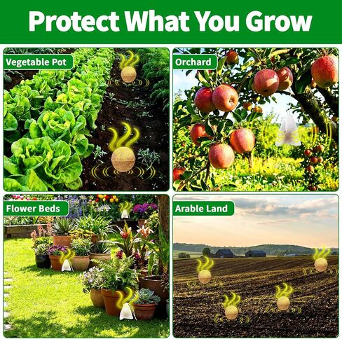 Deer & Rabbit Repellent Balls, 10 Packs, Natural Plant-Based Formula with Peppermint & Garlic Oils, Long-Lasting Outdoor Animal Deterrent for Yard in Saudi Arabia