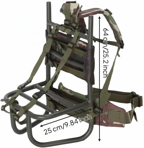 Aluminum Hiking Frame External Support Pack Lightweight Structure Adjustable Harness Load Distribution for Mountain Travel Outdoor Activities, Green, Green Frame Camouflage Backing in Saudi Arabia