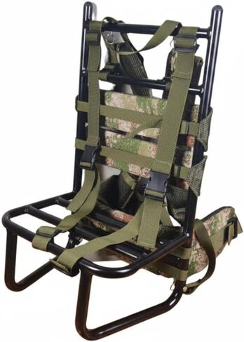 Aluminum Hiking Frame External Support Pack Lightweight Structure Adjustable Harness Load Distribution for Mountain Travel Outdoor Activities, Black, Black Frame Camouflage Backing in Saudi Arabia