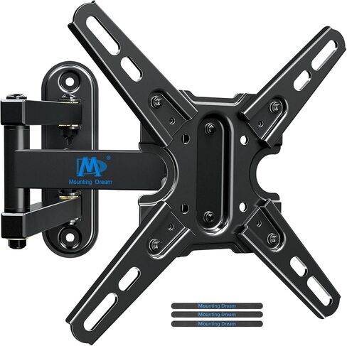 Mounting Dream TV Wall Mount Swivel and Tilt for 26-55 Inch TV up to 60 lbs | TV Mount Perfect Center Design, Full Motion TV Mount Bracket with Articulation, Max VESA 400x400mm, MD2377 in Kuwait