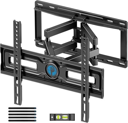 Pipishell Full Motion TV Wall Mount for Most 26-65 inch Flat & Curved TVs up to 77 lbs, Adjustable Bracket Height, Corner TV Mount with Single Articulating Arm, Max VESA 400x400mm, PIMF9 in Saudi Arabia