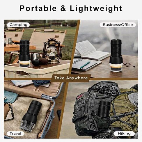 Manual Espresso Maker for Camping & Travel, Portable Hand‑Pump Coffee Machine with Built‑In Cup, 2‑in‑1 Compatible with Ground Coffee & Nes Original Pods, Single‑Serve Outdoor Coffee Maker in Saudi Arabia