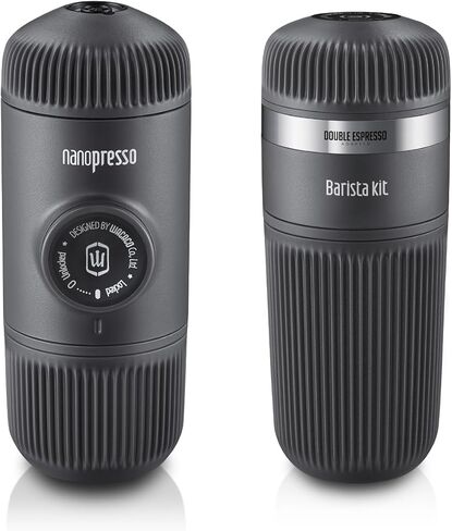 WACACO Nanopresso Machine and Barista Kit Bundle, Portable Espresso Maker Set to Make Double Espresso and Lungo, Manually Coffee Maker Compatible with Ground Coffee, Perfect for Travel, Camping in Saudi Arabia