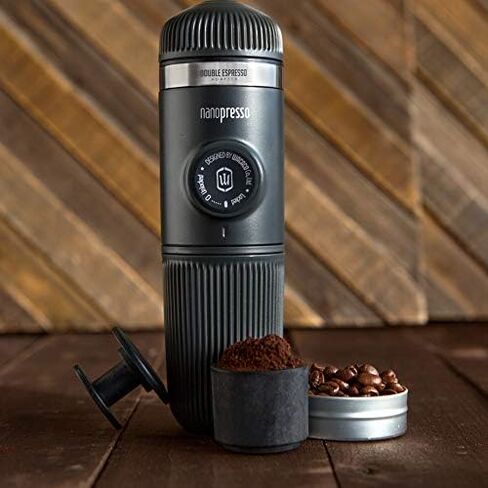 WACACO Nanopresso Machine and Barista Kit Bundle, Portable Espresso Maker Set to Make Double Espresso and Lungo, Manually Coffee Maker Compatible with Ground Coffee, Perfect for Travel, Camping in Saudi Arabia