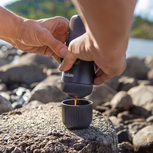WACACO Nanopresso Machine and Barista Kit Bundle, Portable Espresso Maker Set to Make Double Espresso and Lungo, Manually Coffee Maker Compatible with Ground Coffee, Perfect for Travel, Camping in Saudi Arabia