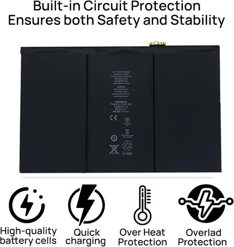 A1389 Battery Compatible with iPad 3 and iPad 4 A1460 A1416 A1430 A1459 A1458 A1403 3.7V 43Wh11560mAh with Installation Tools in Saudi Arabia