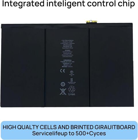 A1389 Battery Compatible with iPad 3 and iPad 4 A1460 A1416 A1430 A1459 A1458 A1403 3.7V 43Wh11560mAh with Installation Tools in Saudi Arabia