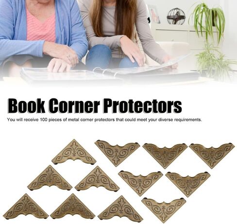 Metal Corner Protectors 100 Pcs for Albums - Bronze Iron Edge Guards for Photo Album, Book, Picture Frame, Vintage Design in Saudi Arabia