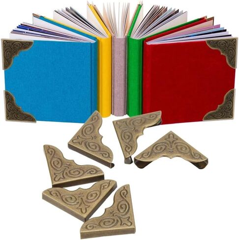 Metal Corner Protectors 100 Pcs for Albums - Bronze Iron Edge Guards for Photo Album, Book, Picture Frame, Vintage Design in Saudi Arabia