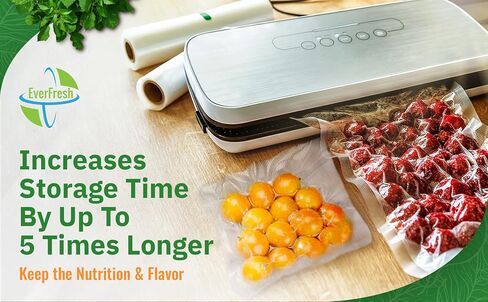 EverFresh 11" x 25' Vacuum Sealer Rolls, 4 Pack | 15% THICKER Embossing | Compatible with FoodSaver Machines, BPA Free, Commercial Grade Food Sealer Bags in Saudi Arabia