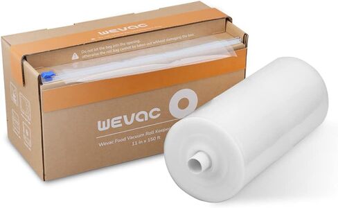 Wevac Vacuum Sealer Bags for Food, 11"x150' Roll, Fits Food Saver Machines | Roll Keeper with Cutter, BPA free, Commercial Grade, Heavy Duty, Freezer Safe, Sous Vide, Storage, Meal Prep, Meat, Fish,Soup in Kuwait