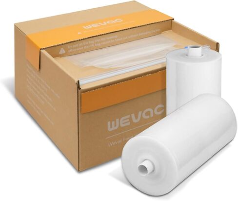 أكياس Wevac للطعام، 11 بوصة × 150 بوصة، تناسب ماكينات حفظ الطعام | حافظة اللف مع قطاعة، خالية من البيسفينول A، درجة تجارية، شديدة التحمل، آمنة للاستخدام في المجمد، فيديو سوس، تخزين، إعداد الوجبات، اللحوم، الأسماك، الحساء in Kuwait