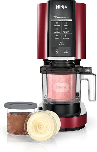 Ninja NC301 CREAMi, Ice Cream, Gelato, Milkshake, Sorbet, and Smoothie Bowl Maker, 7 One-Touch Programs, Red (Renewed) in Saudi Arabia