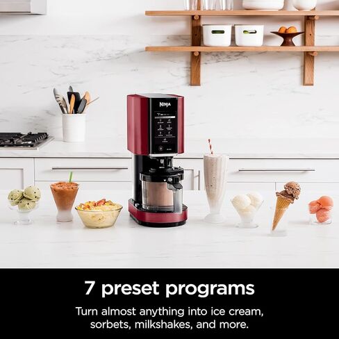 Ninja NC301 CREAMi, Ice Cream, Gelato, Milkshake, Sorbet, and Smoothie Bowl Maker, 7 One-Touch Programs, Red (Renewed) in Saudi Arabia