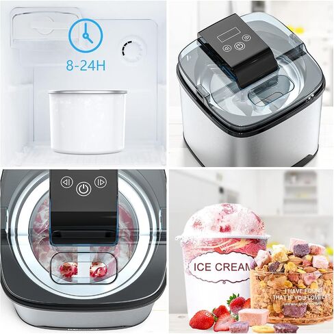 KECOOLKE Ice Cream Maker, Electric Ice Cream Machine Countertop Fruit Soft Serve Homemade Large Capacity 2 Quart in Saudi Arabia