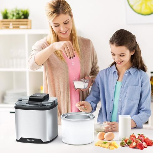 KECOOLKE Ice Cream Maker, Electric Ice Cream Machine Countertop Fruit Soft Serve Homemade Large Capacity 2 Quart in Saudi Arabia