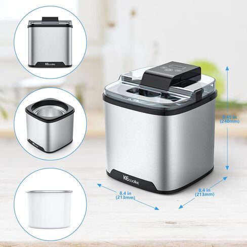 KECOOLKE Ice Cream Maker, Electric Ice Cream Machine Countertop Fruit Soft Serve Homemade Large Capacity 2 Quart in Saudi Arabia