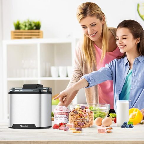 KECOOLKE Ice Cream Maker, Electric Ice Cream Machine Countertop Fruit Soft Serve Homemade Large Capacity 2 Quart in Saudi Arabia