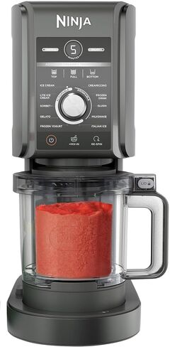 (Refurbished) Ninja NC501 CREAMi Deluxe 11-in-1 Ice Cream & Frozen Treat Maker with 2 XL Family Size Pint Containers, Dark Silver in Saudi Arabia