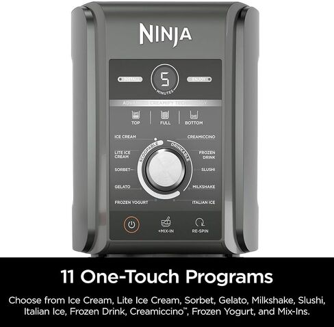 (Refurbished) Ninja NC501 CREAMi Deluxe 11-in-1 Ice Cream & Frozen Treat Maker with 2 XL Family Size Pint Containers, Dark Silver in Saudi Arabia