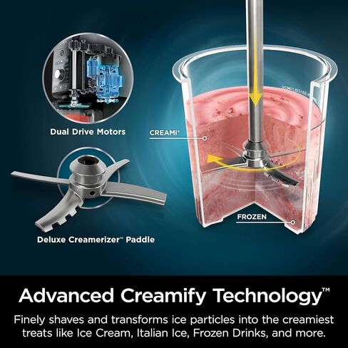(Refurbished) Ninja NC501 CREAMi Deluxe 11-in-1 Ice Cream & Frozen Treat Maker with 2 XL Family Size Pint Containers, Dark Silver in Saudi Arabia