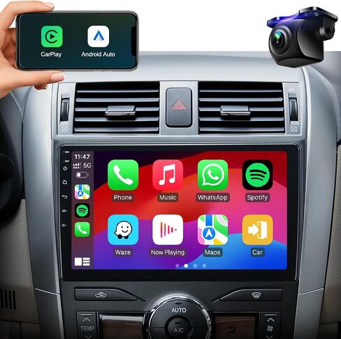 car Stereo Radio Upgrade for Toyota Corolla 2009 2010 2011 2012 2013,with 9" Touch Screen Head Unit with Android 13/5G WiFi/carplay/Android auto/GPS Navigation/Bluetooth/FM/RDS/HD Backup Camera in Saudi Arabia
