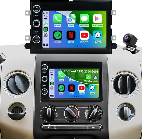 5G WiFi Radio for Ford F-150 2004-2008, F250/F350 2006-2016, E150/E250/E350 2009-2014, Mustang 2005-2009, Fusion Edge Expedition Explorer Taurus 7" Touchscreen Stereo Apple Carplay Android Auto GPS in Saudi Arabia