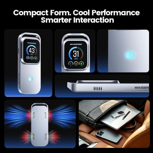 MOVE SPEED AC10 Smart Touchscreen SSD Enclosure, 10Gbps USB-C M.2 SSD Case with Real-Time Speed, Temperature, Charging Power Display, Touch Lock, 100W PD, Up to 8TB, Supports 2230/2242/2260/2280 SSD in Saudi Arabia