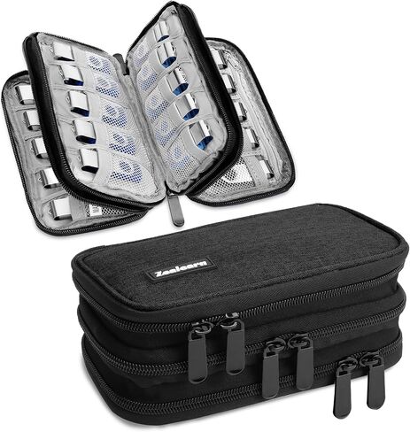 USB Flash Drive Case with Labels, Gifts for Men, USBs Case Organizer Holds 30 Pcs, USBs Storage Cases, USB Sticks Holder, Thumb Drive Cases, Fits for Samsung/Sandisk/Jump Drive, etc, Black in Saudi Arabia