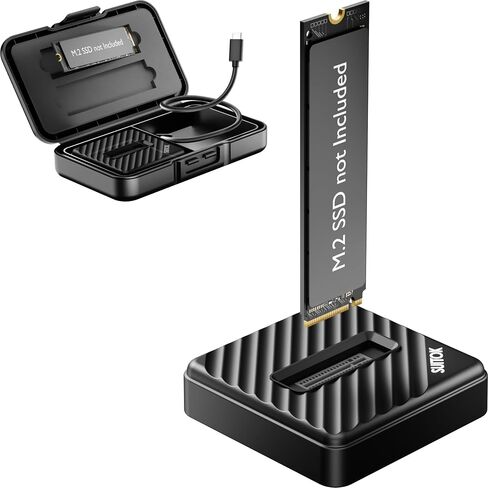 Tool-Free M.2 NVMe SATA SSD Reader Adapter with Storage Box 10Gbps | M2 to USB A C Dock for External PCIE NGFF Drives, Supporting 2230-22110 SSD Data Storage Transfer Recovery, for Laptop, PC in Saudi Arabia