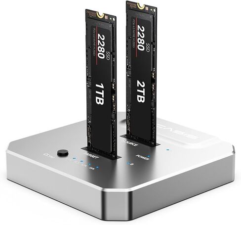 ACASIS 20Gbps M.2 NVMe SSD Cloner & Docking Station, Dual-Bay Duplicator | Offline Cloning • Aluminum Heat Dissipation • Tool-Free Installation • PCIe NVMe M-Key Support • USB Adapter Design in Saudi Arabia