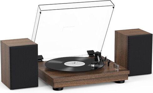 Vinyl Record Player with 24W HiFi Stereo Speakers Vintage Bluetooth Turnable for Vinyl Records with Belt Drive 2-Speed, Magnetic Cartridge RCA Output BT5.3 in Saudi Arabia