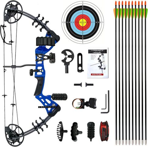 Youth Compound Bow Set 15-45 Lbs for Teens and Beginner, Package with Archery Hunting Equipment, Max Speed 260fps, Adjustable, Right Hand in Saudi Arabia