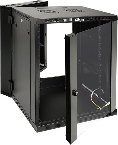 Tecmojo Fully Welded Server Cabinet, 15U Wall Mount Rack, 21.7inch Depth Network Rack, Glass Door, Swing Out, Load Bearing 242lbs (110 kg), Network Cabinet for 19in Computer/AV/Data/IT Equipment in Saudi Arabia