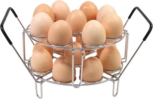 Stackable Egg Steamer Rack, BiaoGan Egg Cooking Rack with Heat Resistant Silicone Handles Compatible with Instant Pot Accessories 6,8 Quart, 14 Eggs Multipurpose Steamer Rack Trivet in Saudi Arabia