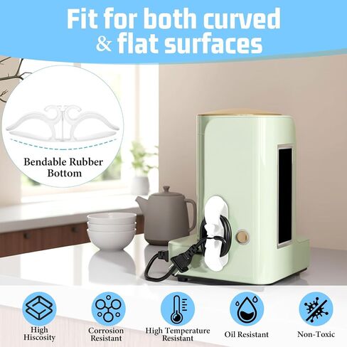 Ouligay 6PCS Clear Appliance Cord Organizer for Appliances, Kitchen Appliance Cord Wrap Stick on Cords Holder for Pressure Cooker, Coffee Maker, Air Fryer, Toaster and Blender in Saudi Arabia