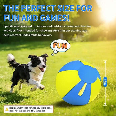 Herding Ball Cover for Dogs, 18 Inch Replacement Cover (Cover Only) | Puncture-Resistant 1000D Oxford, Hidden Reinforced Zipper, Outdoor Toys for Corgi, Agility Equipment Training in Saudi Arabia