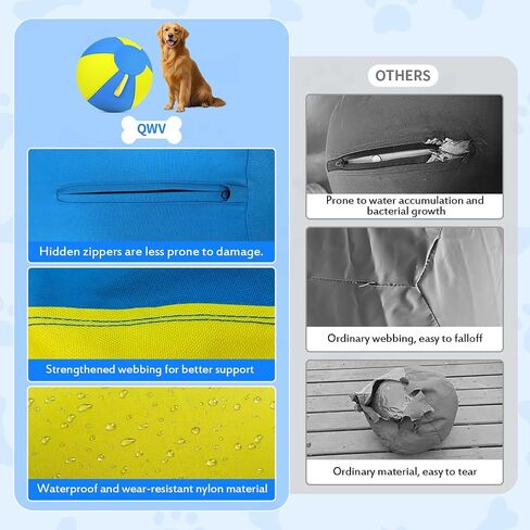 Herding Ball Cover for Dogs, 18 Inch Replacement Cover (Cover Only) | Puncture-Resistant 1000D Oxford, Hidden Reinforced Zipper, Outdoor Toys for Corgi, Agility Equipment Training in Saudi Arabia
