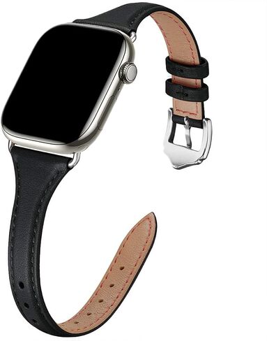 WFEAGL Leather Band Compatible with Apple Watch Bands for women | 41mm 40mm 38mm 42mm(series 11 10), Top Grain Leather, Slim & Thin, iWatch Bands SE 3 2 1, Series 11 10 9 8 7 6 5 4 3 2 1 in Kuwait
