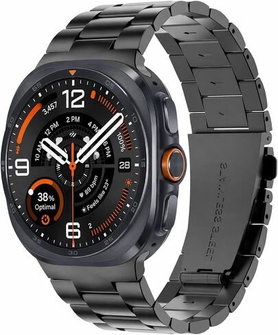 Metal Band for 47mm Samsung Galaxy Watch Ultra 2/Ultra (2026/25/24 ver.) | Stainless Steel, No Gap, Adjustable, Business & Casual Style,Strap for Men Women, for Wrist 6.3"-8.26", Not for Other Models in Saudi Arabia