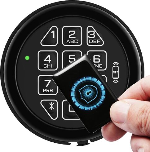 NFC Mobile Control Safe Electronic Lock Replacement Keypad - 2 Cards & Keys | Contains Solenoid Lock & 2 Override Keys, Fit Android Programmable Safe Keypad for Quick Secure Access Fit High Security Safe in Saudi Arabia