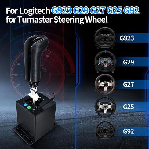 ZLiT PC USB Racing Game Truck Simulator Gear Shifter+Gearshift Knob for Logitech G923 G29 G27 G25 G92 for Tumaster Steering Wheel (Black) in Saudi Arabia