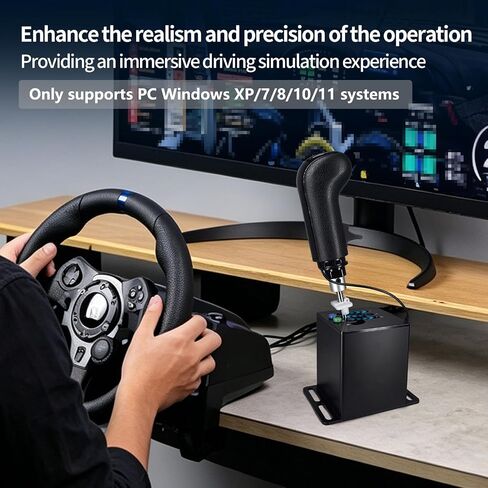 ZLiT PC USB Racing Game Truck Simulator Gear Shifter+Gearshift Knob for Logitech G923 G29 G27 G25 G92 for Tumaster Steering Wheel (Black) in Saudi Arabia