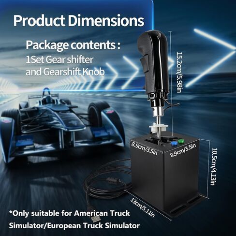 ZLiT PC USB Racing Game Truck Simulator Gear Shifter+Gearshift Knob for Logitech G923 G29 G27 G25 G92 for Tumaster Steering Wheel (Black) in Saudi Arabia