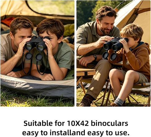 Binocular Lens Caps Set Compatible with Nikon 8x42 10x42, 42mm Rubber Lens Covers for 51–52mm Inner Diameter, Protective Objective & Eyepiece Cover, Black in Saudi Arabia