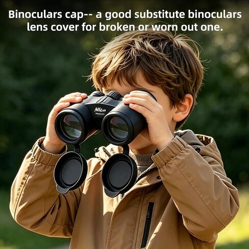 Binocular Lens Caps Set Compatible with Nikon 8x42 10x42, 42mm Rubber Lens Covers for 51–52mm Inner Diameter, Protective Objective & Eyepiece Cover, Black in Saudi Arabia