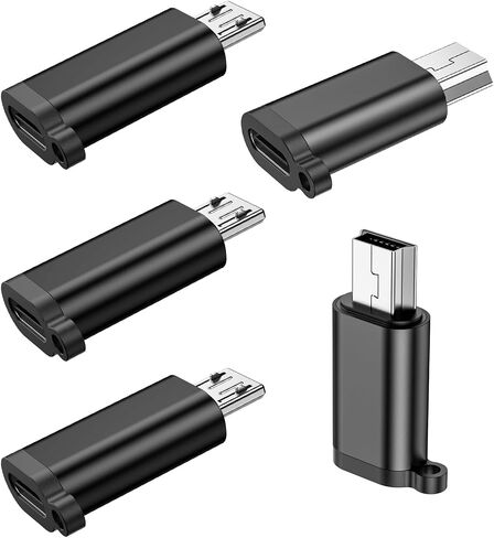 Fidioto Micro USB to USB-C Adapter,Type C Female to USB Micro Male Convert Connector Support Charge & Data Compatible with Samsung Galaxy S6 S7 S7 Edge, Kindle Ps4 and Micro USB Devices(5 Pack) in Saudi Arabia