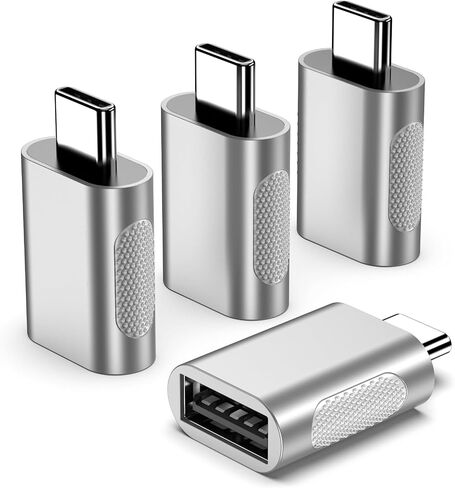 USB to USB-C Adapter, USB A to USBC Converter, 4 Pack, Black | A to Usbc Adapter Compatible with MacBook Pro, Chromebook, Surface Book, Cellphone, Thunderbolt 4/3 and More Type C Devices in Saudi Arabia