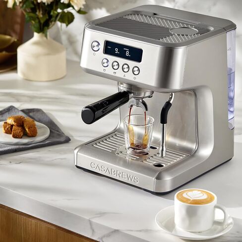CASABREWS Ultra Pro 20 Bar Espresso Machine with Fast Heating System | Ready in 3 Seconds, LCD Display, Custom Brew Temp, 20-Bar Italian Pump, 3 Holes Steam Wand, Latte & Cappuccino Machine in Saudi Arabia
